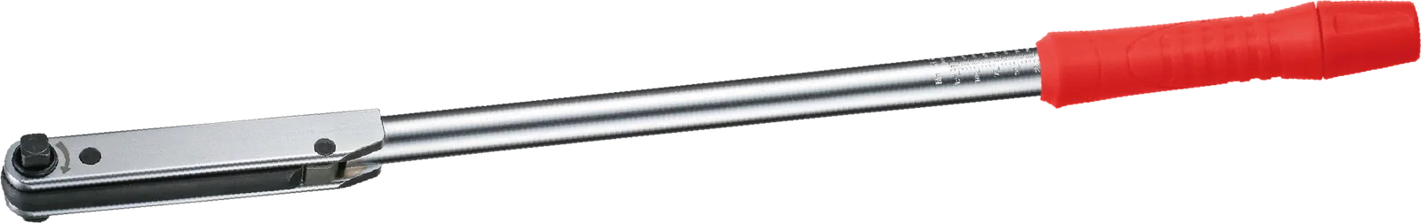 Classic traditional mechanical torque wrench with red adjusting bar